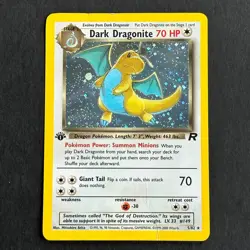 1st Edition Dark Dragonite 5/82 Team Rocket Holo Rare Pokemon Card - Image 1