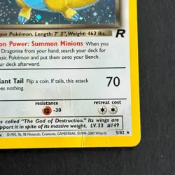 1st Edition Dark Dragonite 5/82 Team Rocket Holo Rare Pokemon Card - Image 4