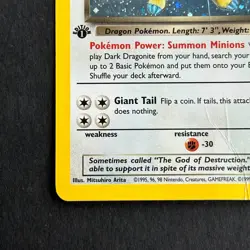 1st Edition Dark Dragonite 5/82 Team Rocket Holo Rare Pokemon Card - Image 5