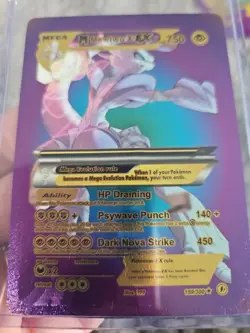 M Mewtwo X EX Rainbow Foil Fan Art Vinyl Premium Collector Card - Image 5