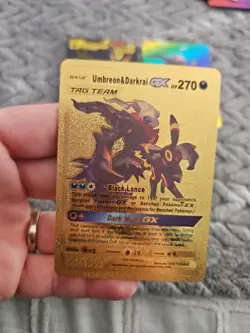 Umbreon & Darkrai & Umbreon LOT of 3 Foil Fan Art Vinyl Texture Collector Cards - Image 2