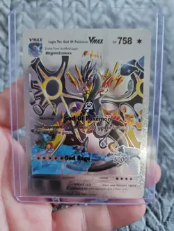 Lugia The God Of Pokemon Vmax Silver Foil Fan Art Vinyl Collector Card - Image 1
