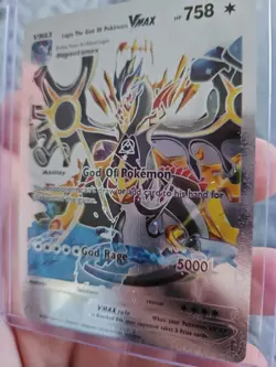Lugia The God Of Pokemon Vmax Silver Foil Fan Art Vinyl Collector Card - Image 4