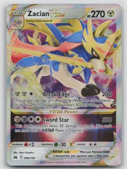 Pokemon Card Zacian VSTAR Ultra Rare Crown Zenith 096/159 - Image 1
