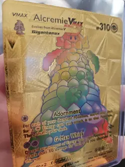 Alcremie Vmax Rainbow Gold Foil Fan Art Vinyl Textured Collector Pokemon Card - Image 3