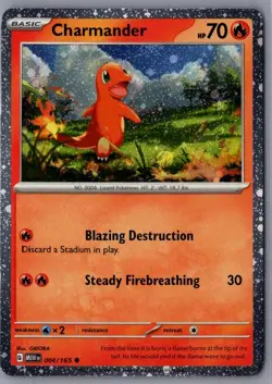 Charmander 004/165 - Pokemon TCG 151 Reverse Cosmos Holo Rare Card NM - Image 1