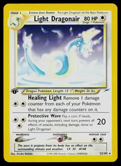 Pokemon Card Neo Destiny Light Dragonair 22/105 1st Edition Rare - Image 1