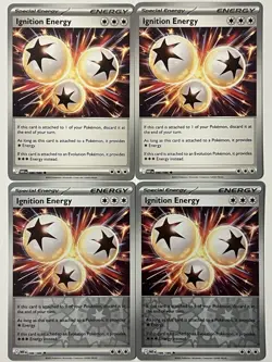 4x Ignition Energy Playset 4 Cards Pokemon TCG Random Reverse Holo White Flare - Image 1
