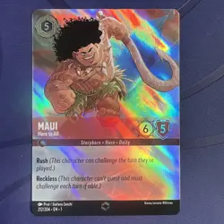 2023 Disney Lorcana Maui Hero to All Enchanted the First Chapter Card 212/204 - Image 1