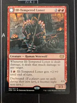 MTG Ill-Tempered Loner / Howlpack Avenger Innistrad Crimson Vow #162/277 NM - Image 1