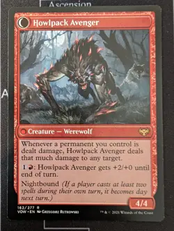 MTG Ill-Tempered Loner / Howlpack Avenger Innistrad Crimson Vow #162/277 NM - Image 2