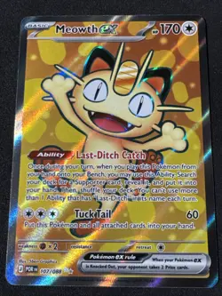 Meowth ex 107/088 Me03: Perfect Order Full Art Ultra Rare. Pokemon Card - Image 1