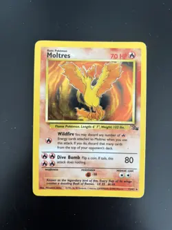 Pokemon TCG Moltres Holo Rare Card 12/62 Fossil Set 1999 Vintage - Image 1