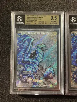 Lot of 2x BGS 9.5 Crystal Fang Ice Dragon Alt Art Secret Otherverse TCG Cards - Image 2