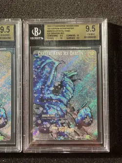 Lot of 2x BGS 9.5 Crystal Fang Ice Dragon Alt Art Secret Otherverse TCG Cards - Image 3