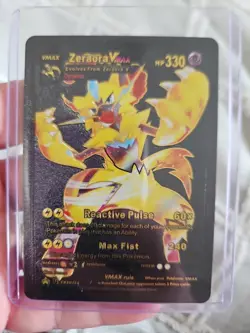Zeraora Vmax Black Foil Fan Art Vinyl Textured Collector Pokemon Card HP330 - Image 1