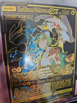 Reshiram & Zekrom GX Black Foil Fan Art Vinyl Collector Pokemon Card - Image 4