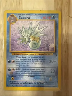 SEADRA 42/62 FOSSIL SET UNLIMITED POKEMON TCG CCG 1999 - Image 1