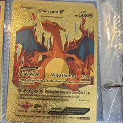 Pokemon Charizard V Gold Metal Full Art Foil MO SMP 26-43 R 06 English Card - Image 1