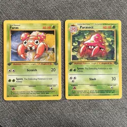 1st Edition Paras 59/64, Parasect 41/64 LP - Jungle Set Vintage Pokemon WoTC - Image 1