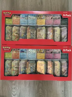 Pokemon TCG: Prismatic Evolutions 8 Mini-Tins Promos Costco Lot Of 2 **IN HAND** - Image 1