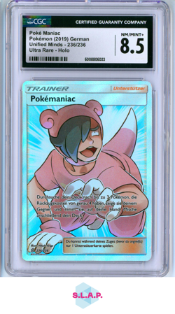 POKE MANIAC UNIFIED MINDS ULTRA RARE HOLO 236/236 2019 POKEMON CGC 8.5 - Image 1