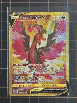 Set of 2 Gold SecretRare Pokemon TCG Galarian Moltres and Zapdos Brilliant Stars - Image 2