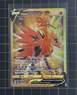 Set of 2 Gold SecretRare Pokemon TCG Galarian Moltres and Zapdos Brilliant Stars - Image 4