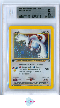 LUGIA HOLO R 2000 POKEMON NEO GENESIS 1ST EDITION 9 BGS 9 - Image 1
