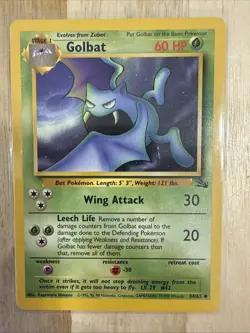 Pokemon TCG Golbat Fossil 34 Regular Unlimited Uncommon - Image 1
