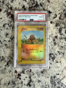 2002 Pokemon Expedition Diglett-Rev Foil PSA 10 Gem Mint Graded - Image 1