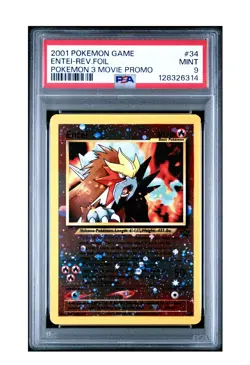 PSA 9 2001 Entei Reverse Holo #34 Pokemon TCG Movie 3 Black Star Promo Mint💎💎 - Image 1
