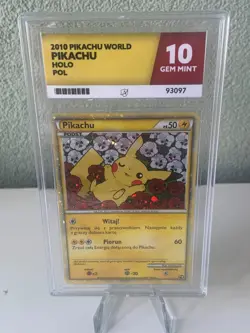 ACE 10 2010 POKEMON PIKACHU WORLD Champ PROMO POLISH PIKACHU-HOLO Red Roses - Image 1