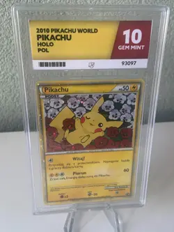 ACE 10 2010 POKEMON PIKACHU WORLD Champ PROMO POLISH PIKACHU-HOLO Red Roses - Image 2