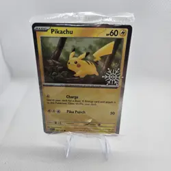 Pikachu 025/165 Pokemon Holiday Calendar 2025 Sealed Festive Stamp Snowflake - Image 1