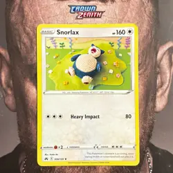 Pokemon Snorlax 109/159 Crown Zenith Rare Non-Holo LP - Image 1
