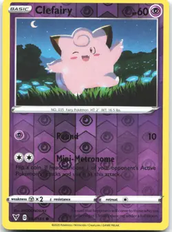 Clefairy 063/185 Common Vivid Voltage Pokemon Reverse Holo Near Mint - Image 1