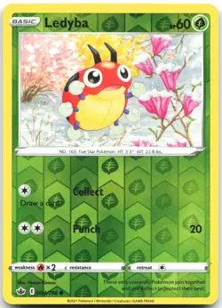 Ledyba 004/198 Common Chilling Reign Pokemon Reverse Holo Near Mint - Image 1
