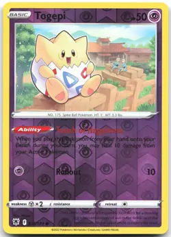 Togepi 055/189 Common Astral Radiance Pokemon Reverse Holo Near Mint - Image 1