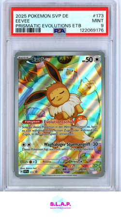 EVOLI POKEMON SVP 173 2025 PRISMATISCHE ENTWICKLUNGEN HOLO DEUTSCH PSA 9 - Image 1