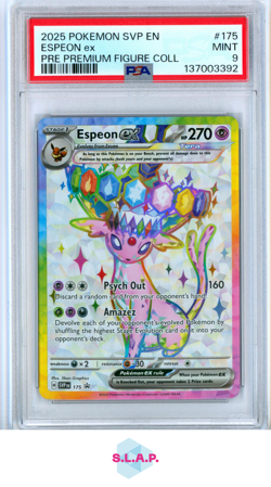 ESPEON EX POKEMON SVP175 2025 SVP PROMOS PRE PREMIUM FIGURE COLL ENGLISCH PSA 9 - Image 1