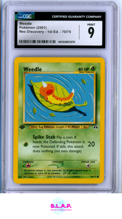 WEEDLE POKEMON 70/75 2001 NEO DISCOVERY UNCOMMON ENGLISCH CGC 9 - Image 1
