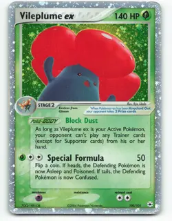 2004 Pokemon, Hidden Legends, #100/101 Vileplume EX, Holo Ultra Rare - Image 1
