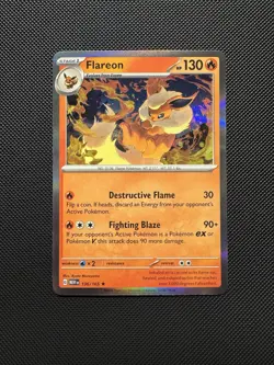 Pokemon TCG Flareon 136/165 Sv: Scarlet & Violet 151 Rare Near Mint - Image 1
