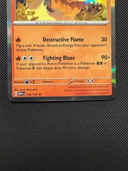 Pokemon TCG Flareon 136/165 Sv: Scarlet & Violet 151 Rare Near Mint - Image 4