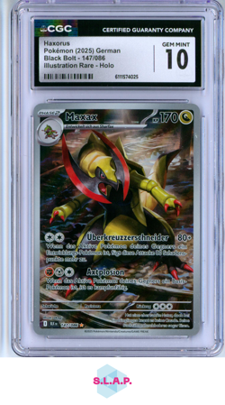 HAXORUS BLACK BOLT - BLK DE ILLUSTRATION RARE HOLO 147/086 POKEMON CGC 10 - Image 1