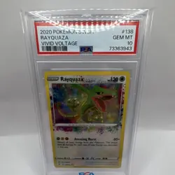 Pokemon Rayquaza PSA 10 2020 Swsh04 Vivid Voltage 138/185 Amazing Rare Holo - Image 1