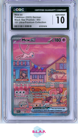 MEW EX BLCK STR PRMS SC & VI SVP DE 151 ULTRA-PREM COLL HOLO 053 POKEMON CGC 10 - Image 1