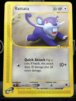Pokemon TCG RATTATA 128/165 Expedition Common Regular 2002 VLP - Image 3