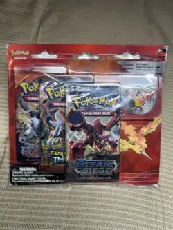 Pokemon TCG Steam Siege Primal Clash BREAKthrough 3 Booster Packs Moltres Pin - Image 1